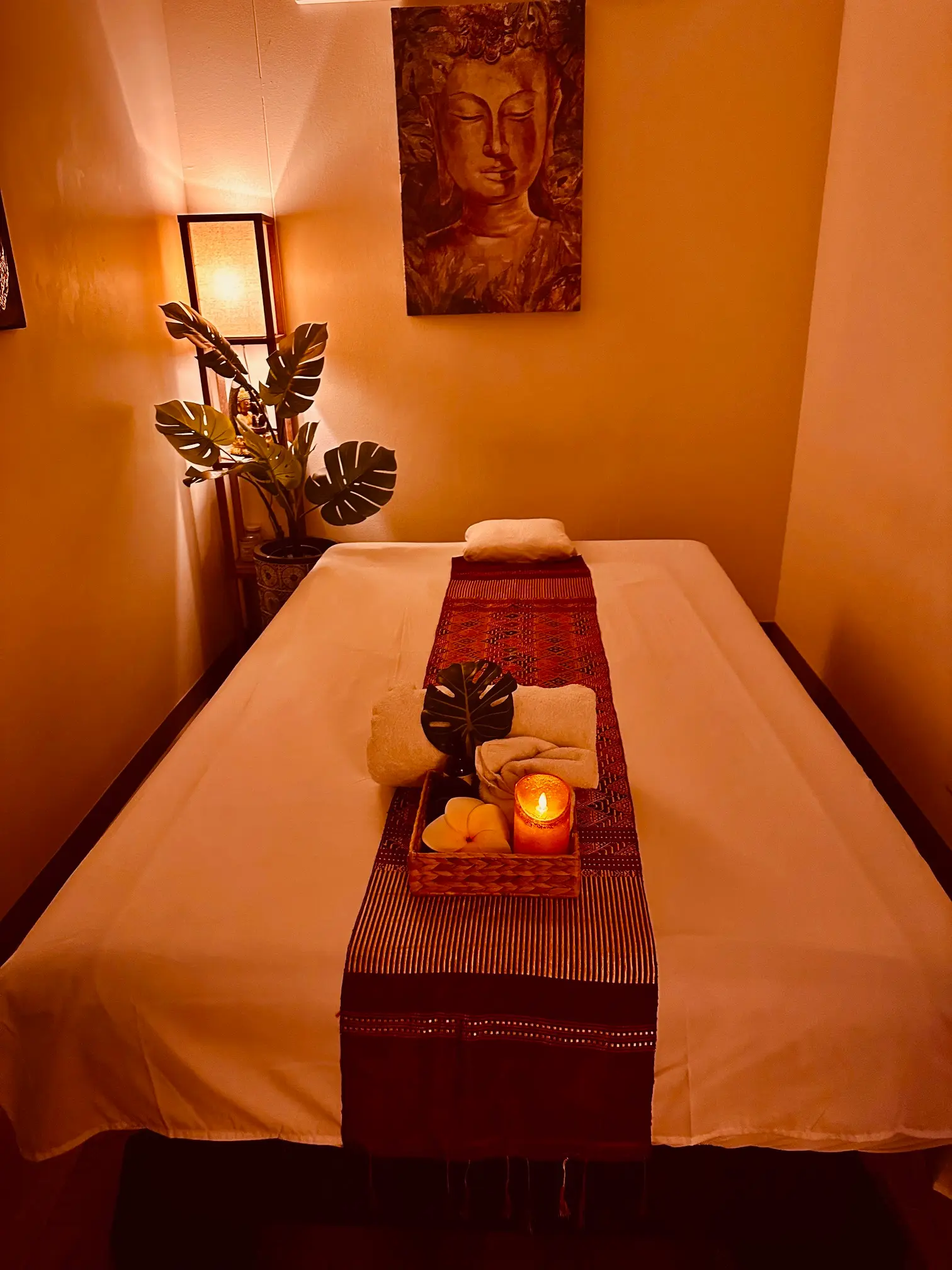 Peaceful Thai massage therapy room at Thai Herb Massage